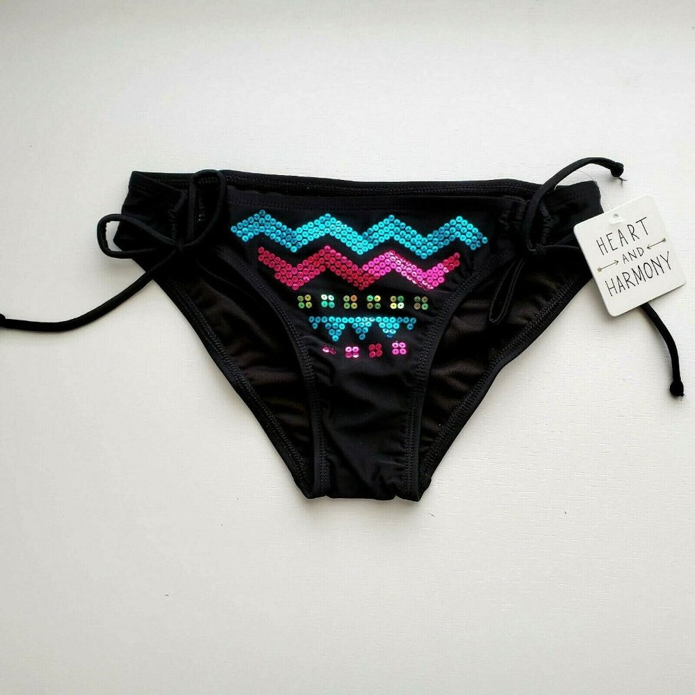 Heart and Harmony NWT  Black Sequins Bikini Bottom